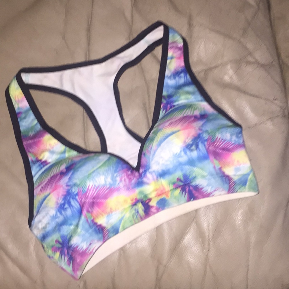 Tropical VS Pink sports bra